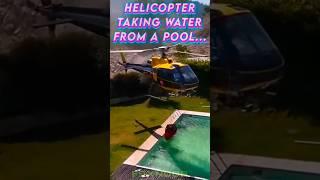 Helicopter Taking Water From A Swimming Pool #shorts