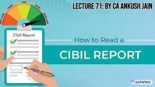 Lecture 71: What is CIBIL report, CIBIL score and How to analyse and read the CIBIL