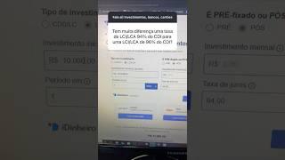Quanto rende R$10.000,00 em uma LCI/LCA de 94 e 96% do CDI?