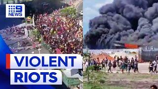 Violent riots erupt in Papua New Guinea, killing multiple people | 9 News Australia