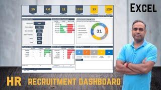 Applicant tracking system in Excel with Recruitment Metrics  in HR Dashboard - Simple HR Analytics