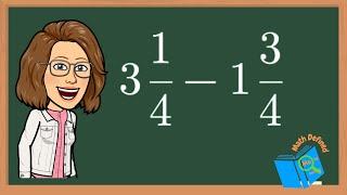 Subtracting Mixed Numbers with Regrouping/Borrowing|Same Denominators|Math Defined