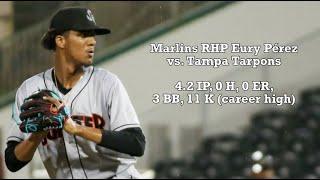 MLB Top Prospects: Marlins RHP Eury Pérez Strikes Out 11 Tampa Tarpons (Yankees)