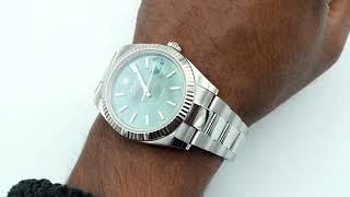 Rolex 126334 Datejust 41 mm Fluted Bezel Green Index Dial Oyster Bracelet Complete Set 2023