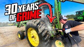 Steam Cleaning GREASY TRACTOR in Under 15 Minutes