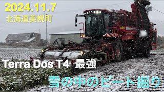 【2024.11.07】Terra Dos T4 雪の中のビート掘り作業　　　　北海道美幌町