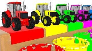 Colors with Tractors & Vehicles for Kids Educational Animation Cartoon for Children