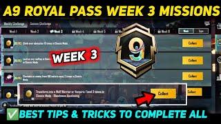 A9 WEEK 3 MISSION  PUBG WEEK 3 MISSION EXPLAINED  A9 ROYAL PASS WEEK 3 MISSION  C7S20 RP MISSIONS