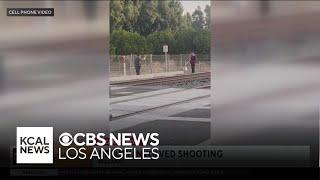 A trespassing suspect near the Metrolink train tracks in Redlands was shot by a San Bernardino Count