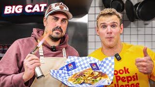 Big Cat Causes CHAOS While Making Buffalo Chicken Crunchwrap | What's For Lunch Presented by @Pepsi