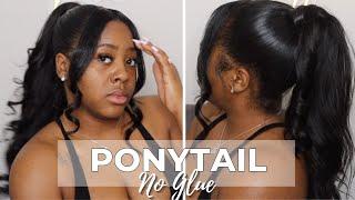 How to: Curled Ponytail w/ no glue |Outre Hair