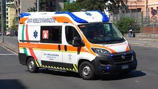 [14 FRONT LIGHTS!] Ambulanza Pubblica Assistenza Molassana // Genova ambulance responding with WAIL