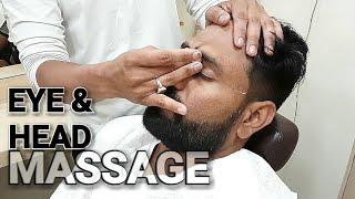 Eye massage with complementary head massage .