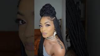 Pin Curls on Knotless Braids #braids #braidstyles #knotlessbraids