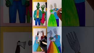 4 in 1 A cute couple story/ #shorts #drawing #youtubeshorts #art #viral #couple