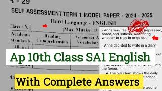 Ap 10th class English Sa1 real paper and full answers 2024|10th class Sa-1 English answer key 2024