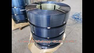 Hot Sale 32mm Blue tempered waxed Oscillated wound Steel Strapping for machine packing