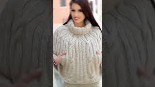 Gorgeous trendy crochet chunky sweater ️#winter #today #fashion #2023