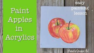 Paint an Apple in Acrylics easily (beginner friendly lesson)