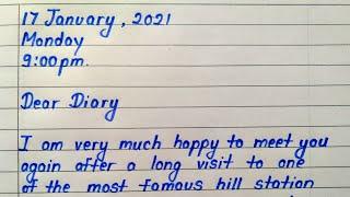 Dairy entry on a visit to hill station in english || A visit to hill station diary writing format