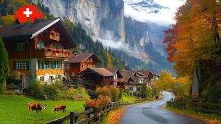 Most Beautiful Places In Switzerland. Lauterbrunnen 4K. Walking Tour Through a Swiss Wonderland