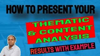 Thematic Vs. Content Analysis in Qualitative Research|| Clearly Explained With Examples||