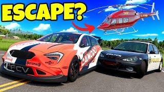 We Used a HELICOPTER to Escape The Police in BeamNG Drive Mods!