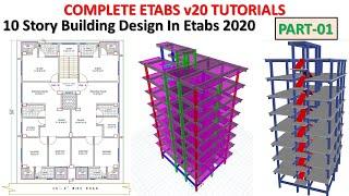 1. Etabs 2020 Tutorials | 10 storey building design in etabs v20 | #SOCE