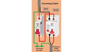 Electrical Connection of MCB & RCCB #shorts #youtubeshorts @ElectricalTechnician