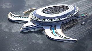 Floating City Looks Like a Giant Sea Turtle - Pangeos Terayacht