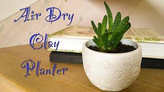 How to make an air dry clay plant pot - diy planter