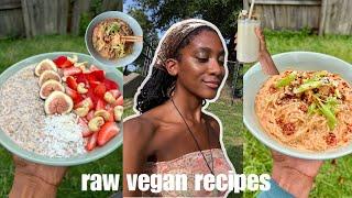 FULLY RAW VEGAN what i eat in a day to feel happy & healthy | high protein raw vegan recipes