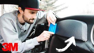 How to CARBON FIBER Wrap Your Car Interior | 3M DI-NOC