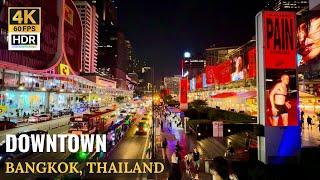 [BANGKOK] Night Walking in Downtown Bangkok From Pratunam To MBK Center | Thailand [4K HDR]