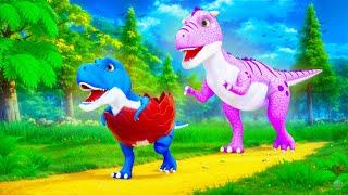 Hatched and Hunted - Baby T-Rex Escapes Allosaurus Until Mother T-Rex Strikes Back | Dino Rescue!