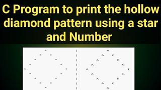 C Program to print the hollow diamond pattern using a star ! C Programming Patterns Questions