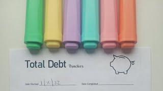 OUR DEBT TOTALS!! See where we are starting our debt free journey and my trackers