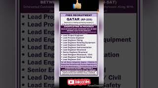 Free Requirements For Qatar Apply Now #gulfjobkiduniya #shorts #qatarjobs