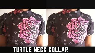 How to easily cut and sew a turtle neck collar // Beginner Friendly turtle neck collar // collar.