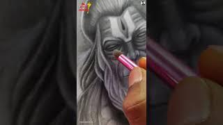  Hanuman Ji || Drawing ️ || Short Video || Kishan Gupta Arts || #drawing #hanumanji #shorts