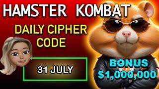 Hamster Kombat Daily Cipher Code Today Bonus 1M Coins 31 JULY / 1 AUGUST