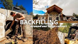 OUR HOUSE BUILD | backfilling around the large calvert & seeding our lane