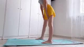 4K Yoga in Short Loose PantsStretching Full Body #001