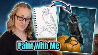 Raven & Pumpkin Acrylic Painting Tutorial