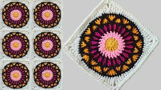 This Design Replace All your Crochet project Perfect Granny square stained-Glass Throw @sara1111