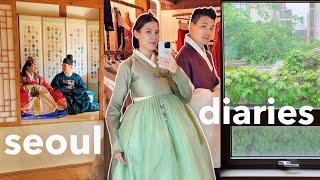 custom korean hanbok for our wedding anniversary  rainy spring days ️ seoul vlog