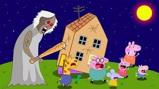 Oh No! Peppa Pig's Family Face GIANT Zombie At House!! | Peppa Pig Funny Animation