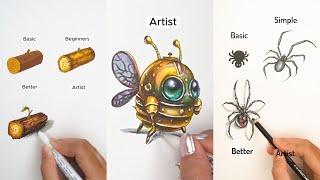 From Beginners to Artist Drawing | 10 Learn Drawing Step by Step 