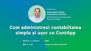 Webinar: Cum administrezi contabilitatea simplu și ușor cu ContApp