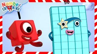 Festive Counting Fun 1 to 50 - Super Sums  | Learn To Count | 12345 | @Numberblocks